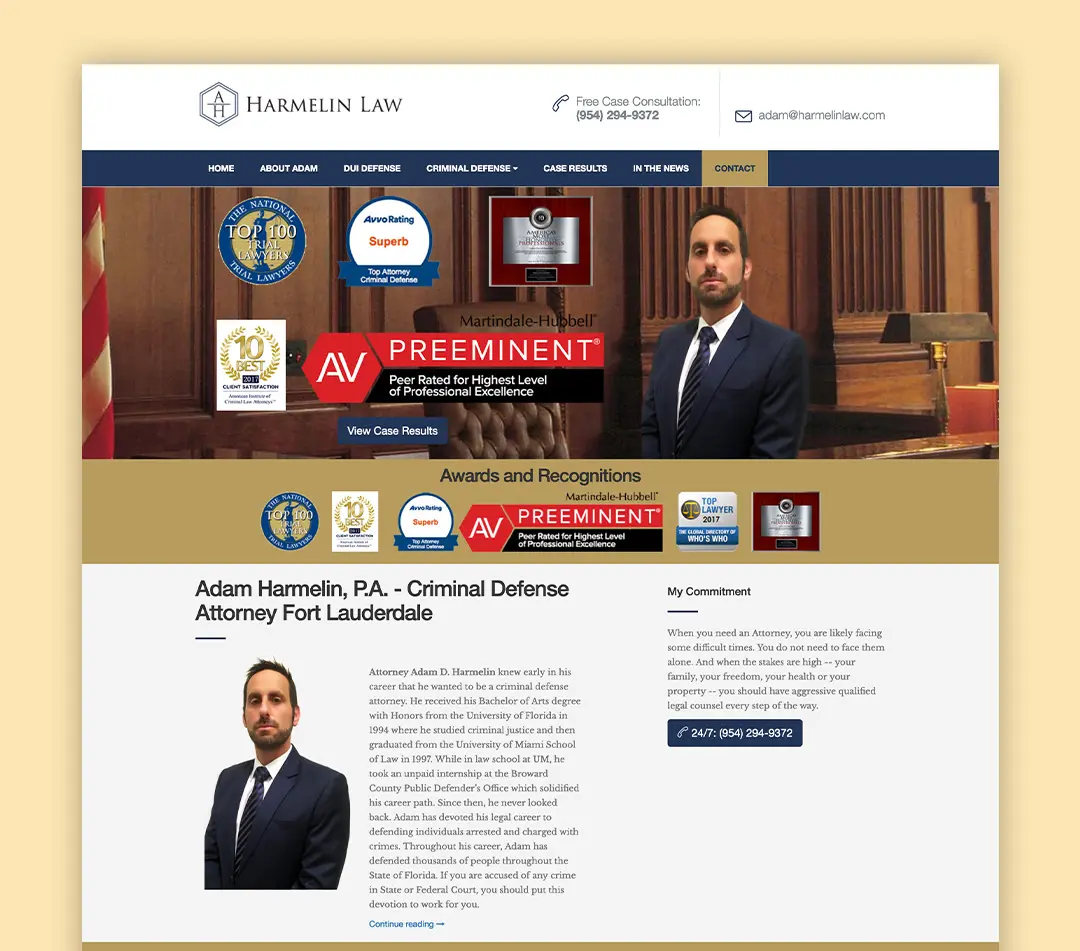 web design for Harmelin Law